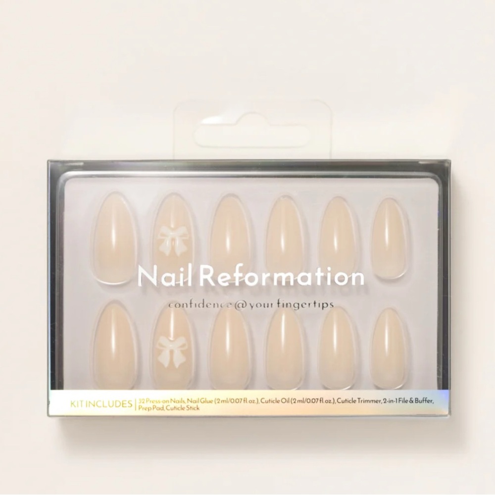 Nail Reformation Press-On Nails bows coquette pretty 3D nails